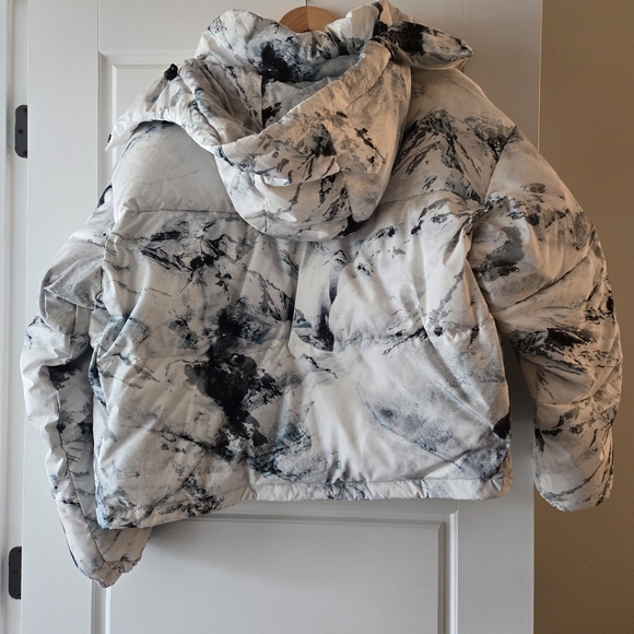 66 North Dyngja Mountain-print Hooded Down Ski Jacket size XL - Picture 3 of 6